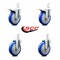 Service Caster 5 Inch Blue Poly Swivel 3/4 Inch Square Stem Caster Total Lock Brakes SCC, 2PK SCC-SQTTL20S514-PPUB-BLUE-34-2-S-2 - alternate 3